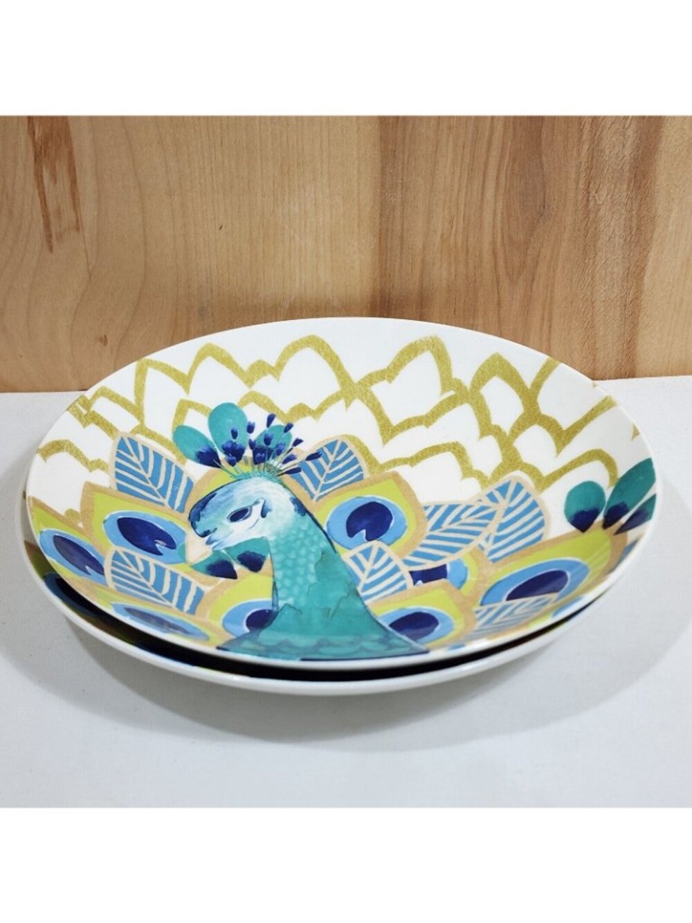 Stephanie Ryan Pavo Peacock Salad Plate 8" Ceramic Dinnerware 2014 - Picture 9 of 9